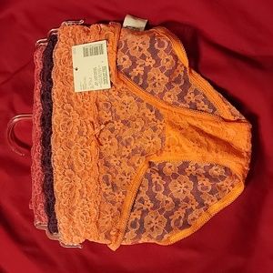 3 Pack Simply Styled Small Midrise Lace Panties Pink Purple New